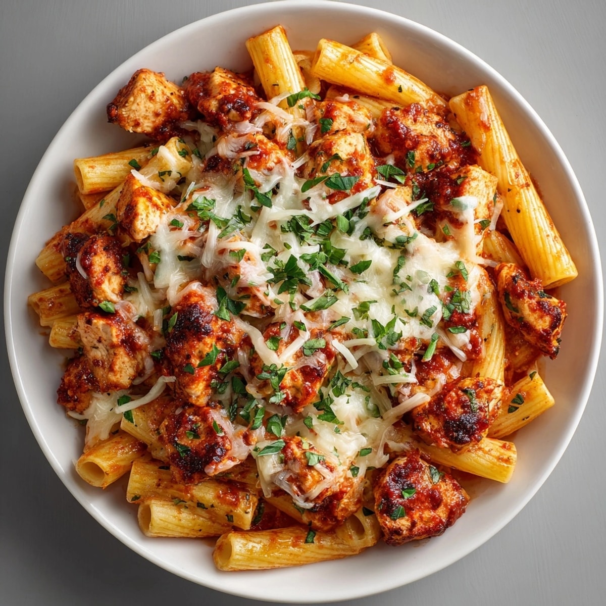 Cheesy, flavorful Budget-Friendly Chicken Parmesan Pasta, perfect for a weeknight family dinner!