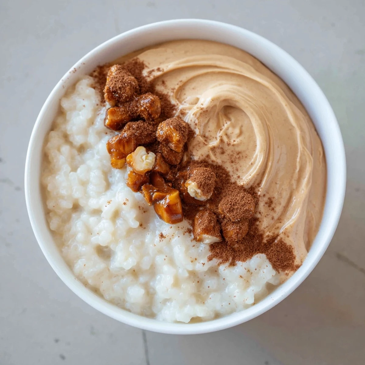Deliciously smooth Japanese rice pudding enhanced with sweet chestnut cream.  