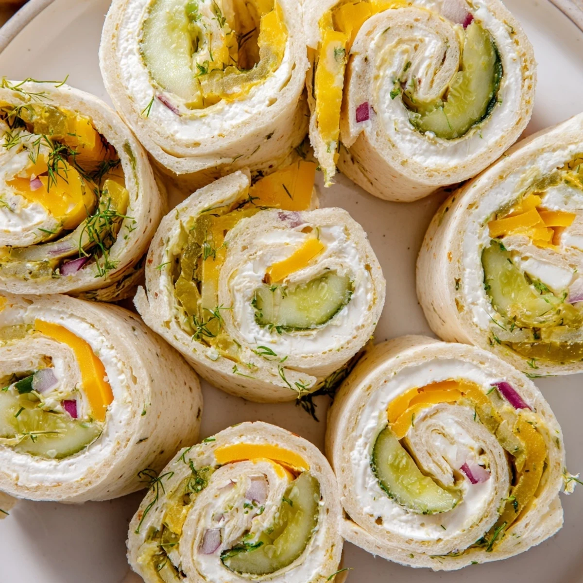 Tangy pickle-in-a-blanket bites, served cold for delightful, easy snacking.