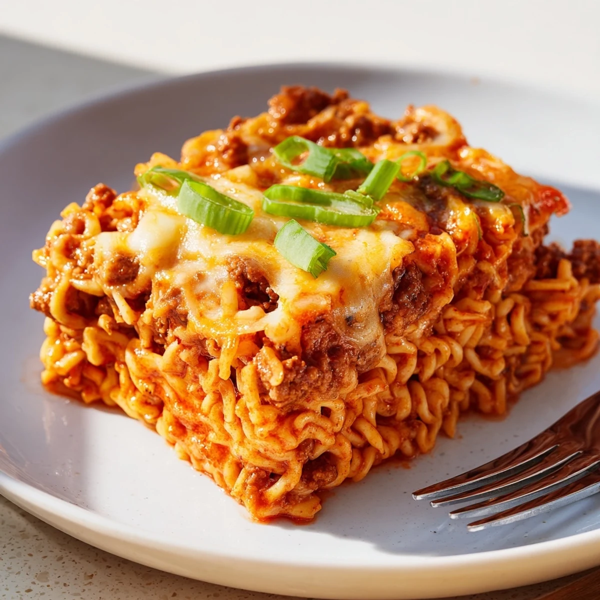 Spicy Ramen Lasagna Fusion