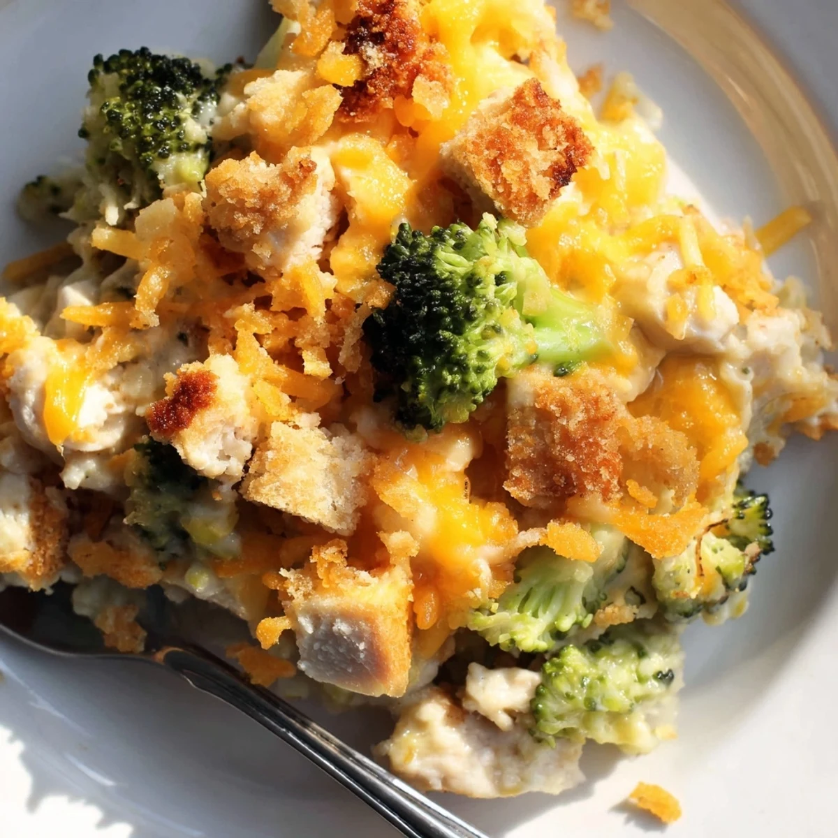 Hearty Chicken & Broccoli Cheddar Bake, perfect for family dinners and gatherings  