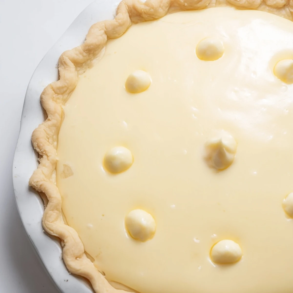 Golden, baked Water Pie, a simple American dessert with a creamy, custard-like texture, perfect for sharing.