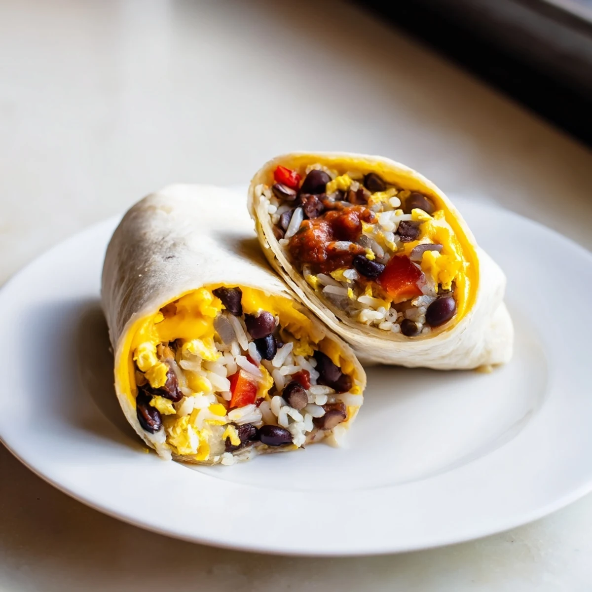 Warm, savory freezer-friendly burritos, layered with beans, cheese, and veggies, ready to enjoy.