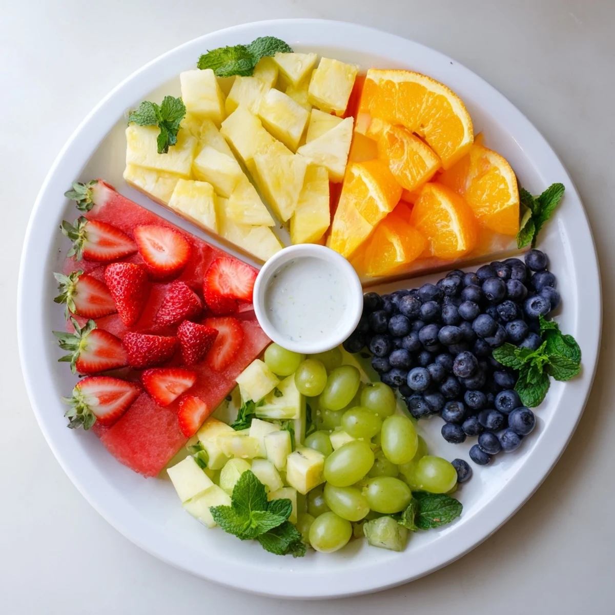 A colorful Beach Ball Fruit Platter bursting with fresh fruit, perfect for a summer picnic.