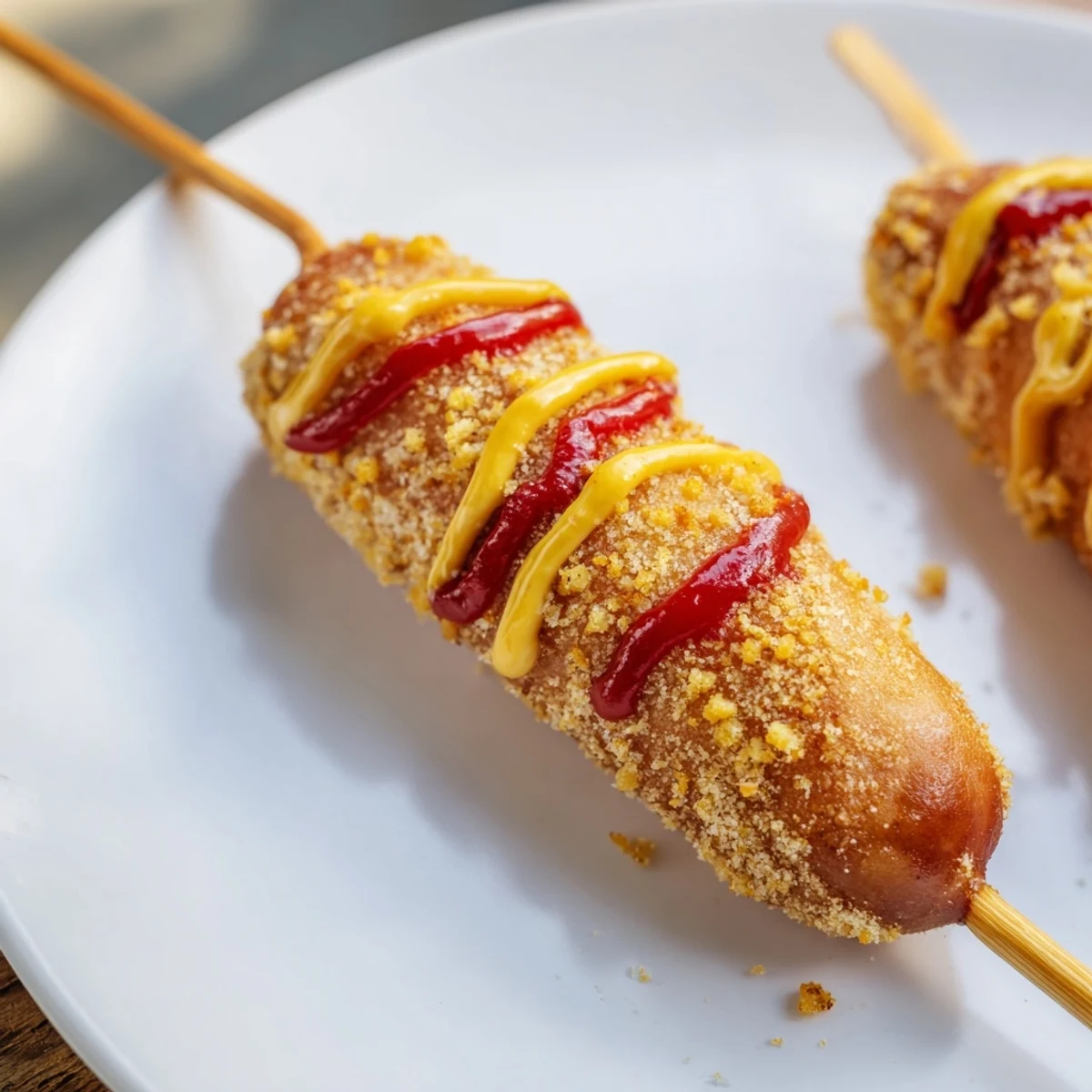 Freshly made, sweet and savory Korean-inspired corn dogs ready to serve at your next party.