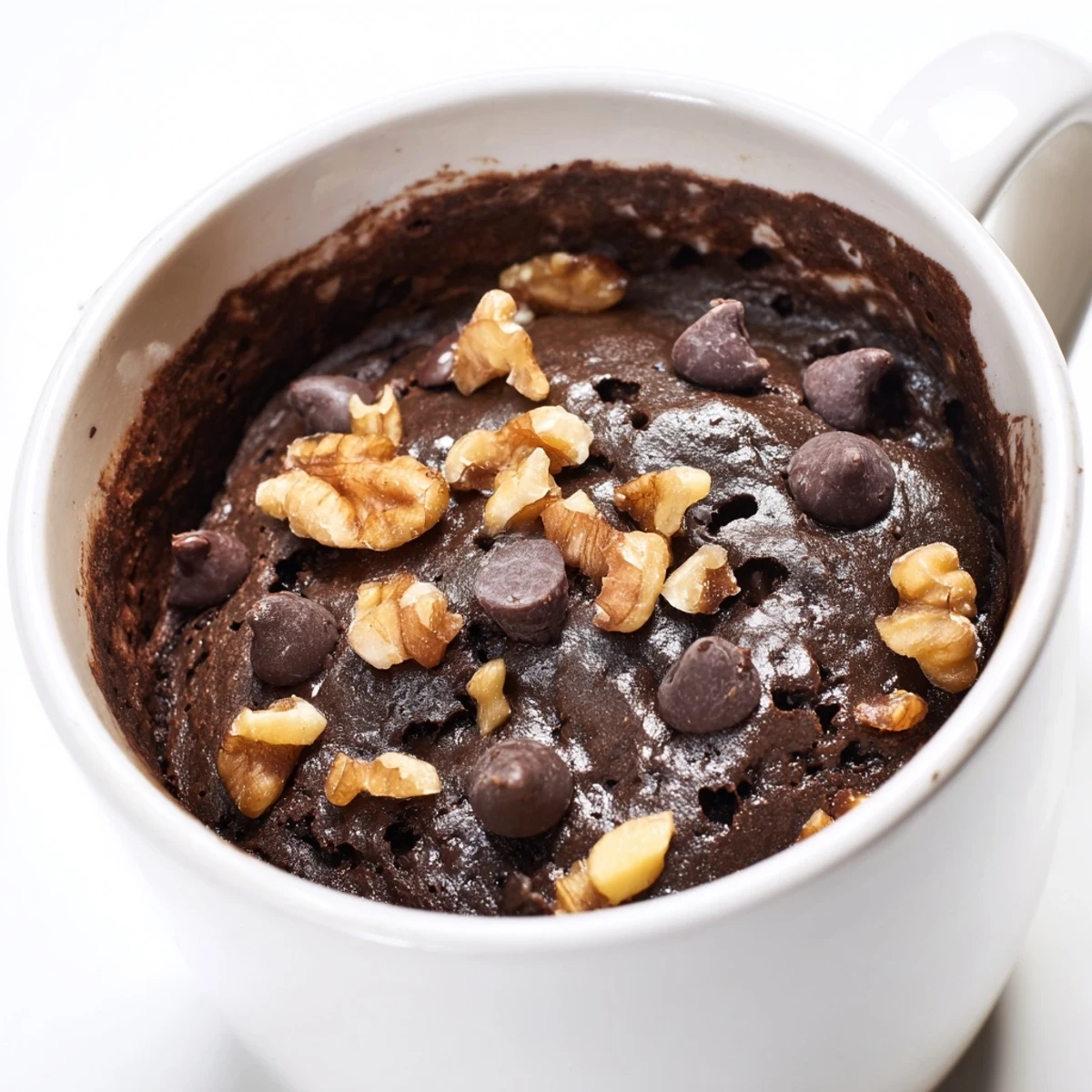 A warm, gooey 2-minute Mug Brownie, perfectly portioned for an easy chocolate dessert tonight.