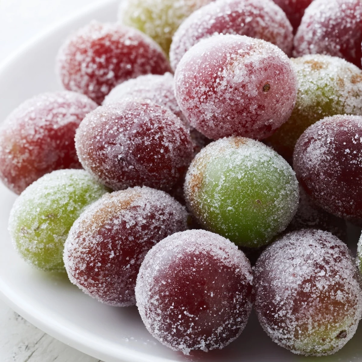 Icy, vibrant green frozen grapes, a simple and refreshing American snack, ready to eat.