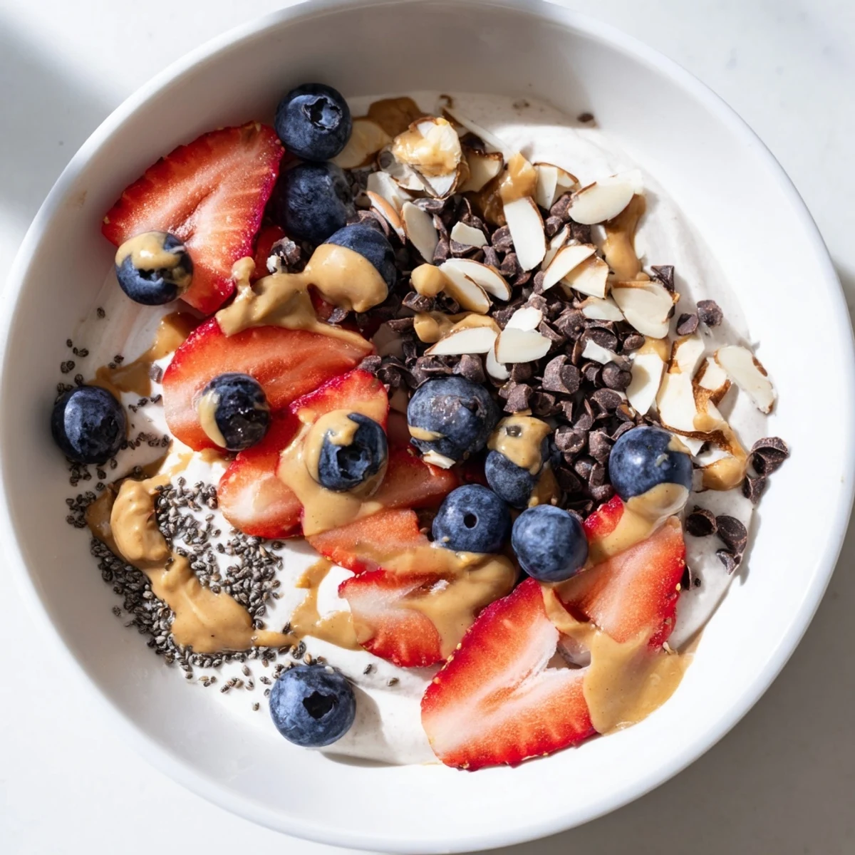 A delicious Protein Ice Cream Bowl made smooth with a Ninja Creami, perfect for a high-protein treat.