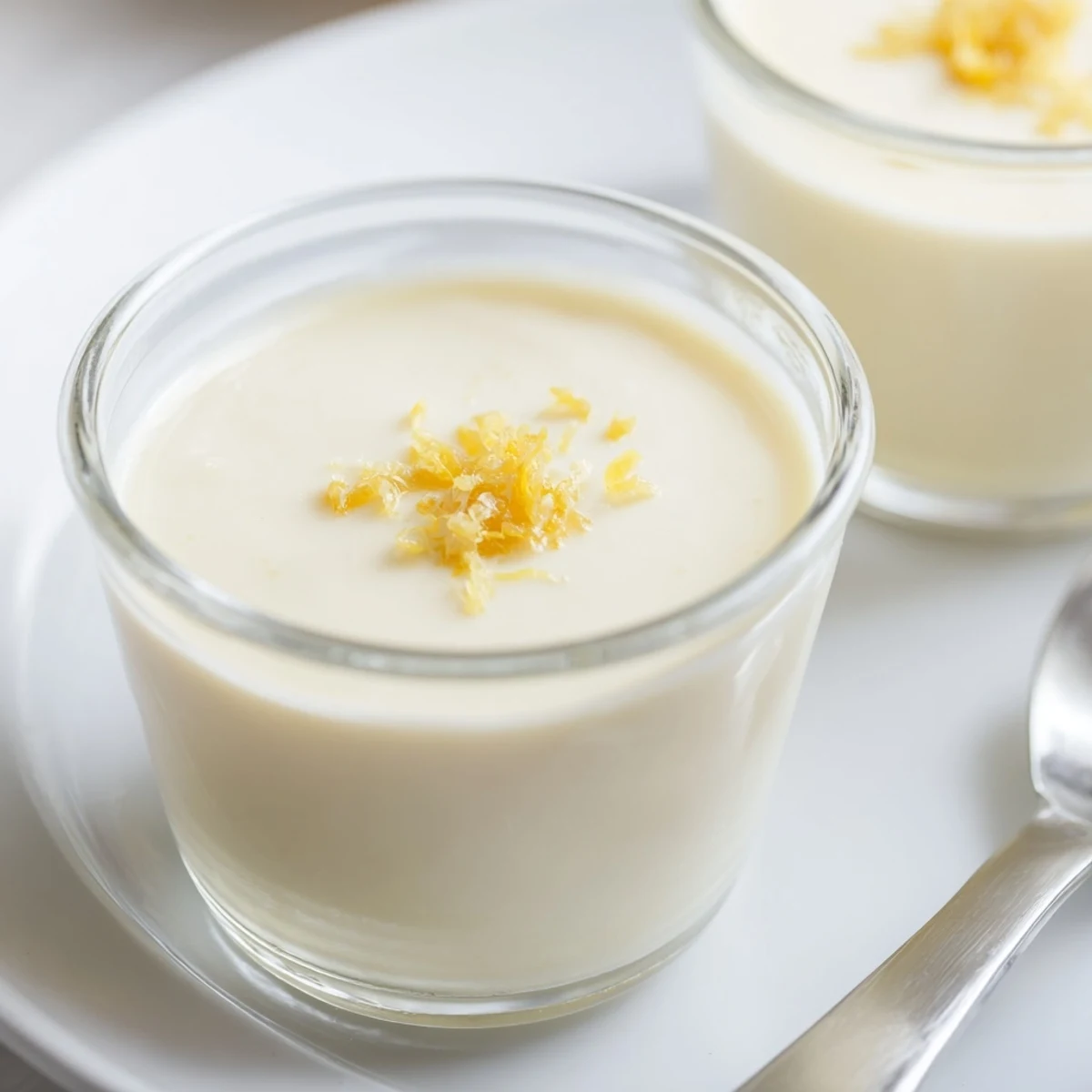 Creamy, chilled 3-Ingredient Lemon Posset, a British dessert with zest, ready to be enjoyed.