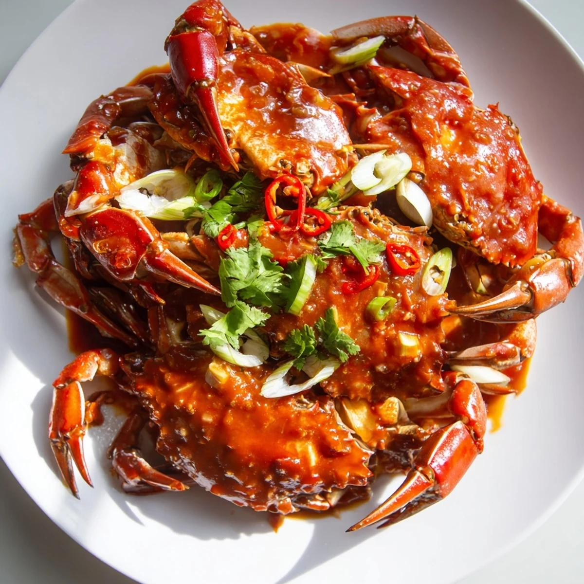 Singaporean chili crab dish