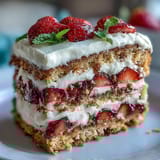 Elegant naked cake with juicy strawberries and silky vanilla cream filling, ideal for festive spring gatherings and special occasions.