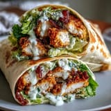 Hearty chicken Caesar wraps, perfectly rolled with crunchy chicken and tangy dressing.