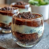 Individually chilled Black Sesame Tiramisu Cups topped with toasted seeds, ready for serving.