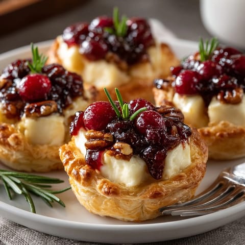 Warm and inviting Cranberry Brie Pastry Bites, perfect for a festive holiday brunch appetizer.