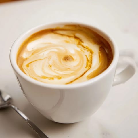 Unconventional Onion Latte with rich espresso, sweet onions, and a frothy finish.  