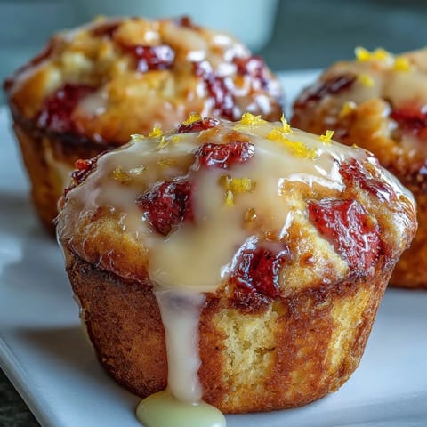 Strawberry Lemon Muffins Glaze