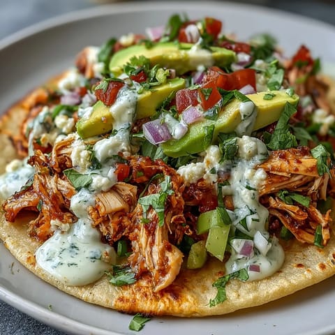 Slow cooker salsa verde chicken tacos, shredded tender and ready for a fresh topping.