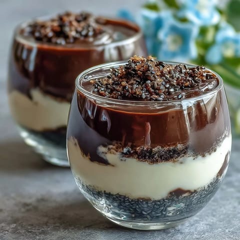 Creamy Black Sesame Tiramisu Cups, a delightful fusion dessert layered beautifully.