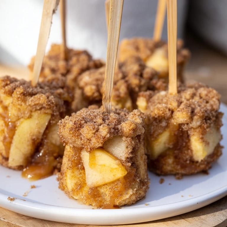 Deliciously warm Sweet Tea Caramel Apple Cinnamon Muffin Pops, perfect for a fun dessert treat.  