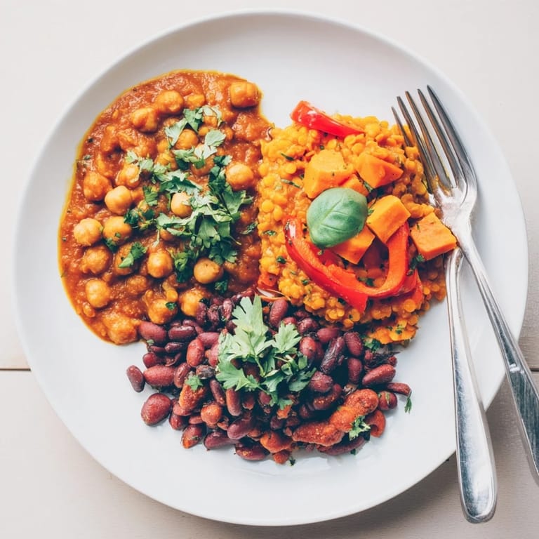 Aromatic Indian chickpea curry simmering in coconut milk, garnished with fresh cilantro.  