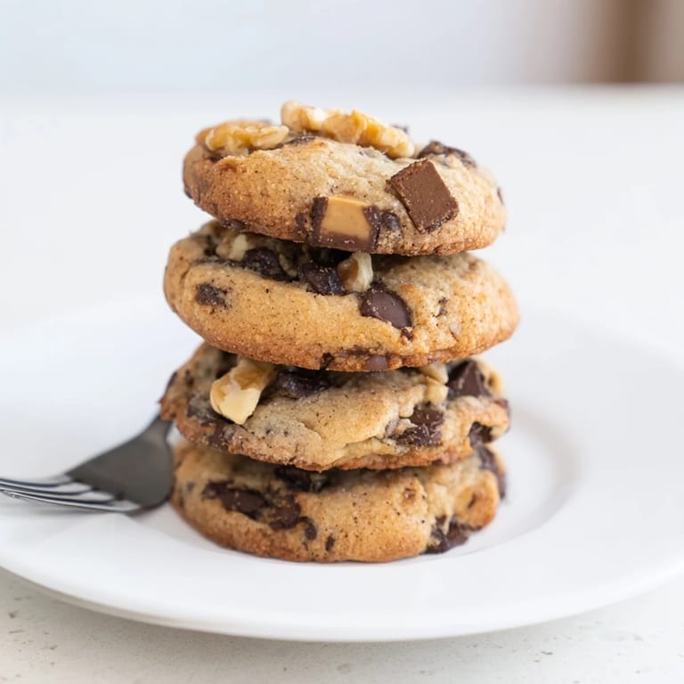 Warm, gooey chewy protein chocolate chip cookies with melted chocolate chips, perfect with milk.