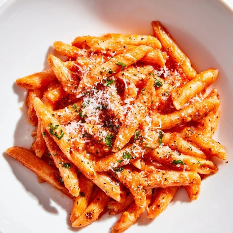 A close-up of finished Microwave Bowl Pasta, a quick and easy Italian-American meal.