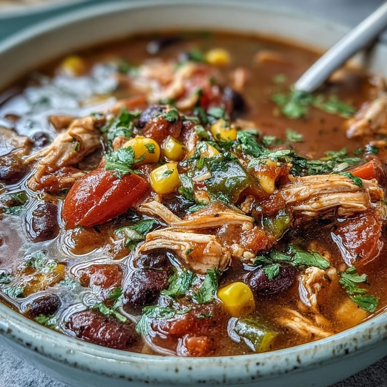 Hearty Southwestern Turkey Soup with vibrant veggies, perfect for a comforting meal.