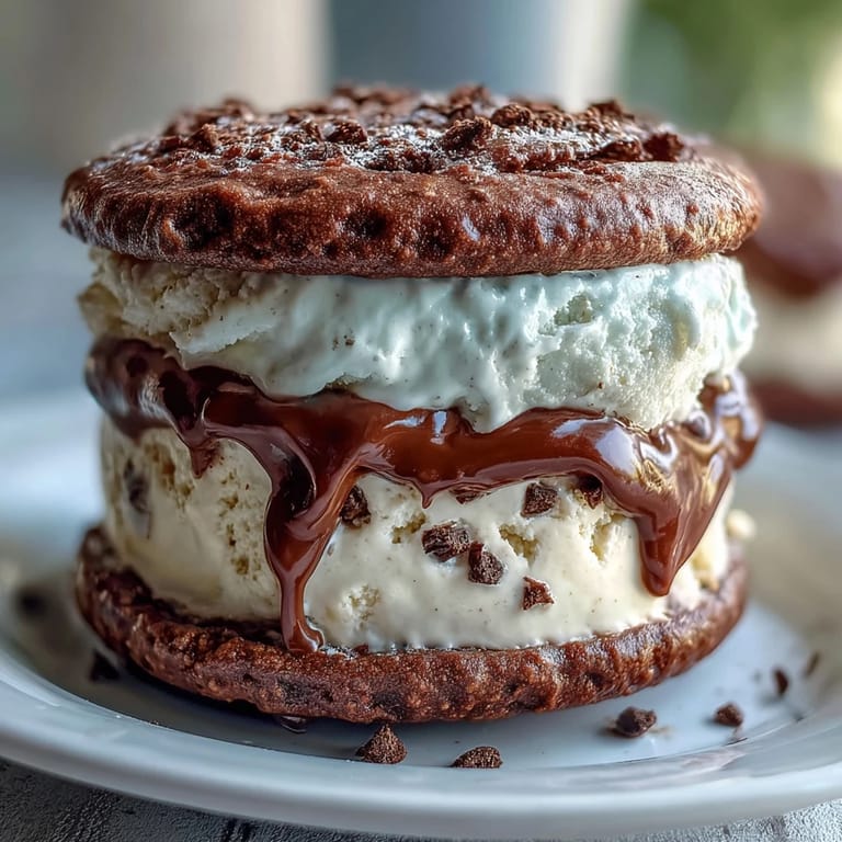 Rich espresso cookies sandwich velvety vanilla bean ice cream, inspired by the classic Vanilla Bean Frappuccino flavor.  