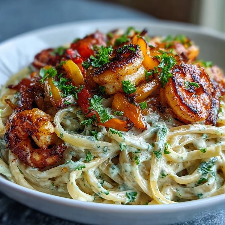 Succulent shrimp and penne bathed in rich, spicy Cajun cream sauce.